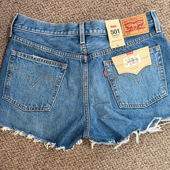 Levi's Distressed Blue Jean Shorts - Picture 2 of 3